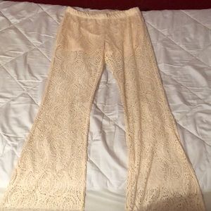 Lace bell bottom pants